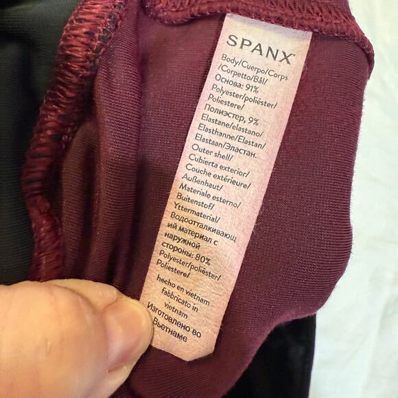 Spanx Dark Red Velvet Jeggings size XL - Picture 5 of 10